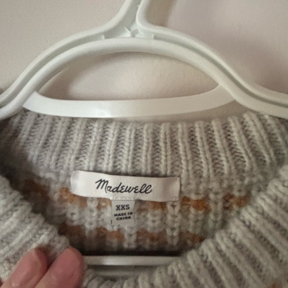 Madewell Wool Blend Stripe Pink Orange Sweater XXS - Picture 2 of 3